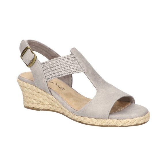 Bella Vita Women's Zayla Espadrille Wedge Sandals Gray Size 8.5M - Picture 1 of 2